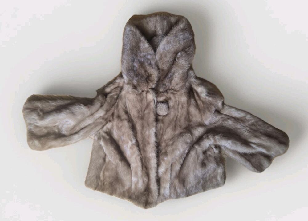 VTG Designer Natural Mink Fur Stole Cape~S/M~Satin Lined~Style